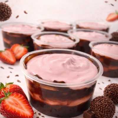 Gelato Morango com chocolate